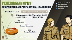 Berita Pengumuman Hasil SKD Pengadaan CPNS Kabupaten Boyolali Formasi Tahun 2019