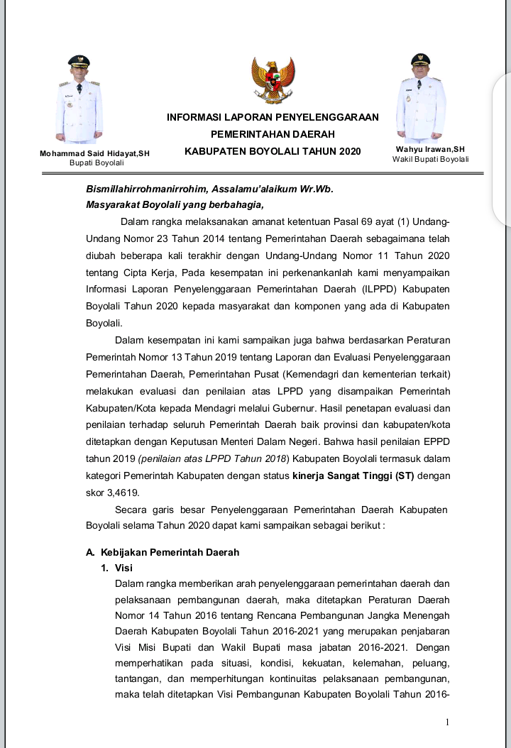 ILPPD PEMERINTAH KABUPATEN BOYOLALI TAHUN 2020